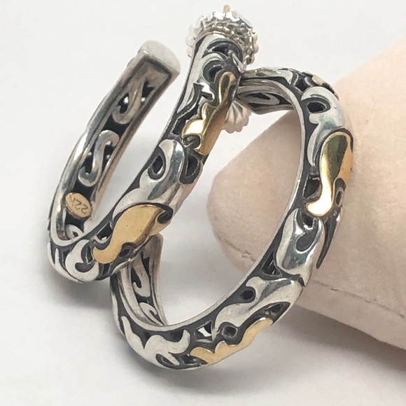 John Hardy Jewelry - John Hardy Dayak Large Hoop Earrings .925/22K